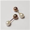 Image 1 : SILVER 2IN1 FRESH WATER PEARL BACKING EARRINGS