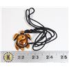 NEW TORTOISE YING/YANG PENDANT NECKLACE TAN
