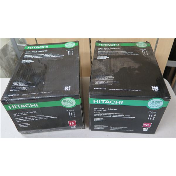 Qty 2 Boxes Hitachi Narrow Crown Finish Staples 1/4
