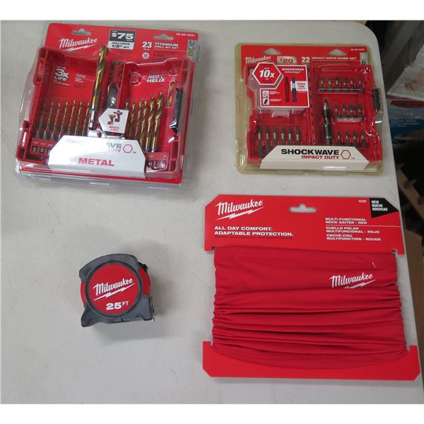 Milwaukee Titanium Drill Bit Set, Impact Drive Guide Set, Neck Gaiter ...