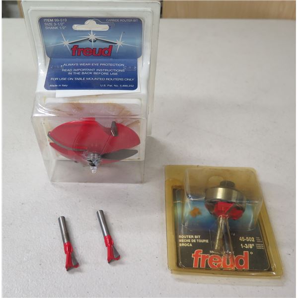 Qty 2 Freud Router Bits 99-519 & 45-502 in Package w/ 2 Loose Bits