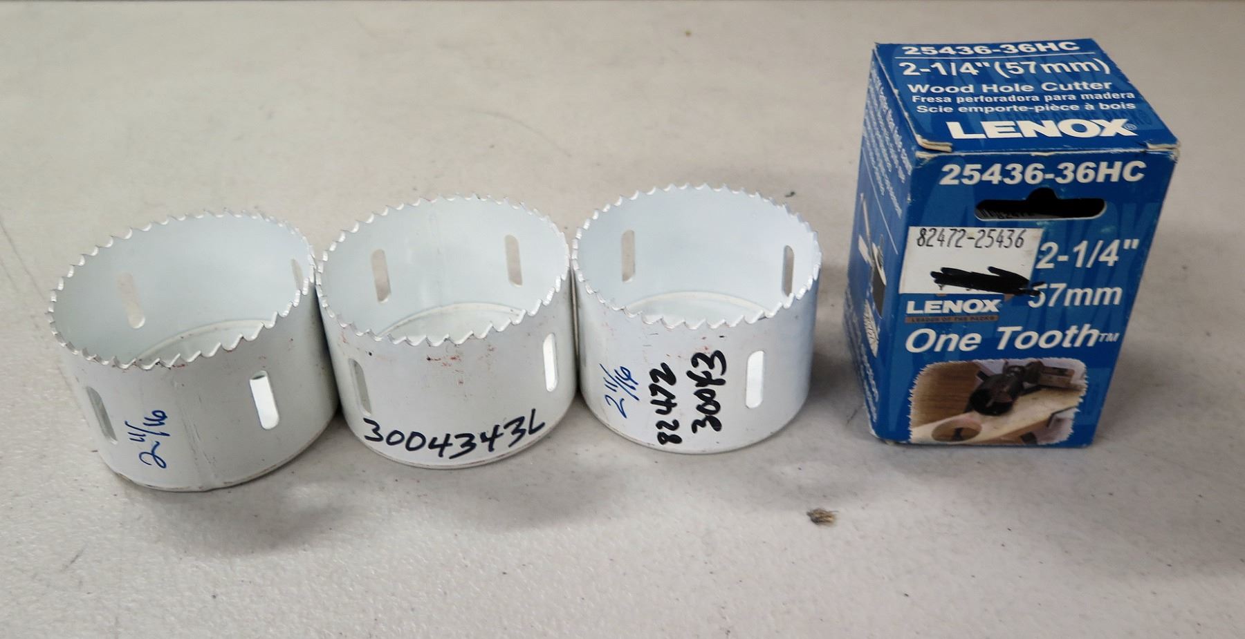 Lenox One Tooth Wood Hole Cutter 25436-36HC in Box & 3 Loose Cutters