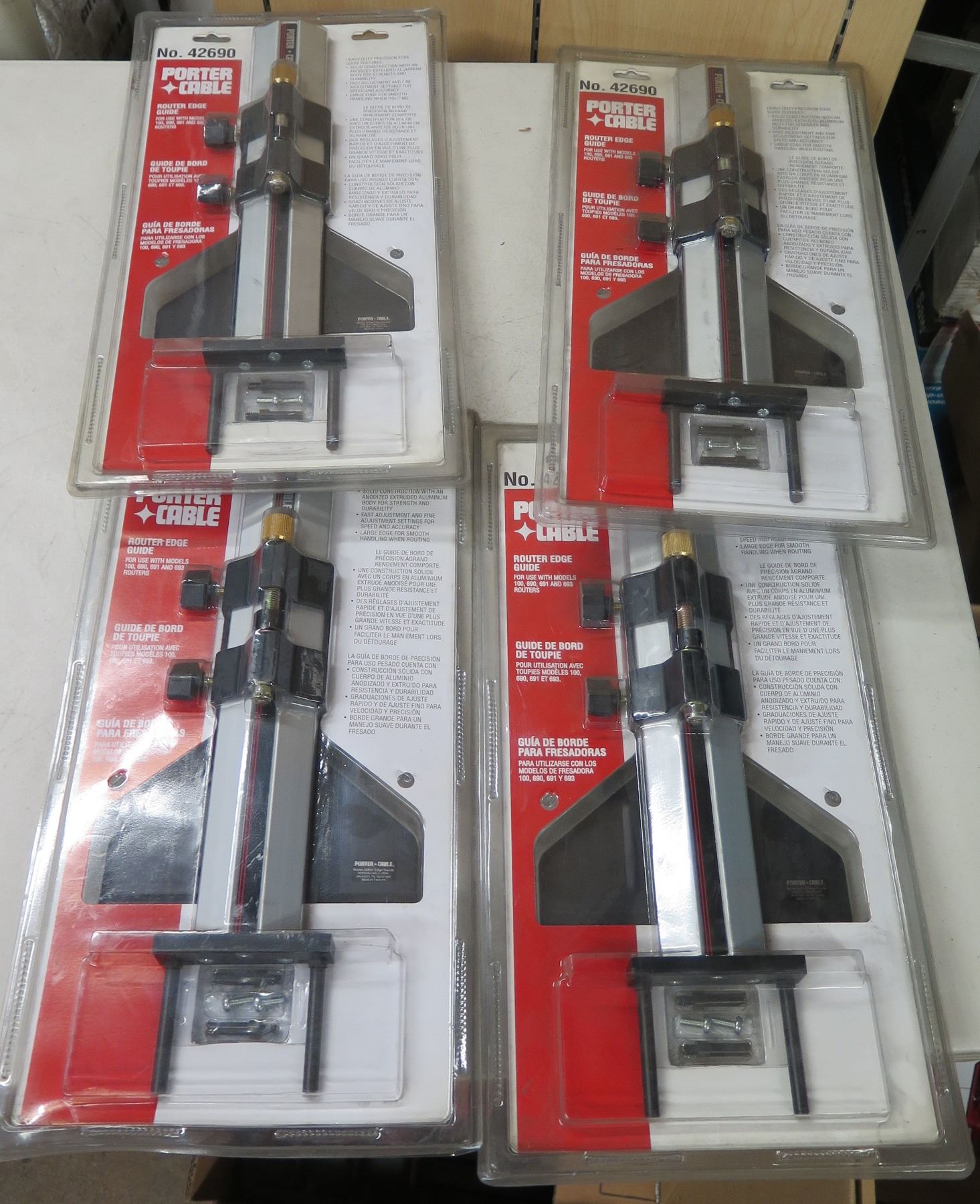 Qty 4 Porter Cable Router Edge Guide 42690 New in Package