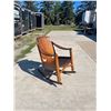 Image 10 : ANTIQUE WOOD ROCKER WITH LEATHER SEAT