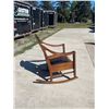 Image 11 : ANTIQUE WOOD ROCKER WITH LEATHER SEAT