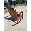 Image 12 : ANTIQUE WOOD ROCKER WITH LEATHER SEAT