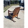 Image 13 : ANTIQUE WOOD ROCKER WITH LEATHER SEAT