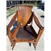 Image 16 : ANTIQUE WOOD ROCKER WITH LEATHER SEAT