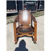 Image 17 : ANTIQUE WOOD ROCKER WITH LEATHER SEAT