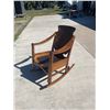 Image 2 : ANTIQUE WOOD ROCKER WITH LEATHER SEAT