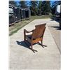 Image 6 : ANTIQUE WOOD ROCKER WITH LEATHER SEAT