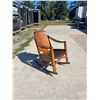 Image 8 : ANTIQUE WOOD ROCKER WITH LEATHER SEAT