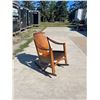 Image 9 : ANTIQUE WOOD ROCKER WITH LEATHER SEAT