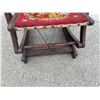 Image 11 : VINTAGE CARVED ROCKING CHAIR WITH EMBROIDERED HORSE UPHOLSTERY