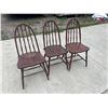 Image 3 : WOOD ROUND BACK CHAIRS; LOT OF 3