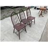 Image 4 : WOOD ROUND BACK CHAIRS; LOT OF 3