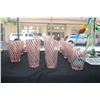 Image 2 : RED & WHITE RIBBON CANDY STRIPE GLASSES (2 SIZES, 28 PCS)