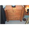 Image 1 : VINTAGE KOA SIDE CHESTS, EACH W/3 DRAWERS FLANKED BY PLAIN CYLINDRICAL PILASTERS, RAISED ON COMPRESS