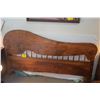 Image 2 : VINTAGE KOA CLEF NOTE FORM HEADBOARD, CONVERTED FROM THE BACK OF AN OLD HAWAIIAN SETTEE, BASED ON A 