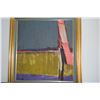 Image 2 : FRAMED ABSTRACT PAINTING; SIGNED LIPPINCOTT (JANET?) (32 3/4" X 34 3/4")