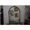 Image 2 : JOHNSON-HANDLEY-JOHNSTON CO. DEMI LUNE CABINET W/GILDED CARVED WALL MIRROR (2 PCS)