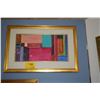 Image 1 : FRAMED WATERCOLOR, ABSTRACT; SIGNED MARY SILVA (30 1/2" X 21")