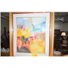 Image 1 : FRAMED WATERCOLOR, "PLAYING W/FANTASY"; SIGNED LEE MARTIN (PARTIAL TRIPTYCH, MIDDLE #2)