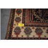 Image 1 : TABRIZ HAND KNOTTED WOOL PILE RUG, THE DARK BLUE FIELD W/SCROLLING FLORAL VINES & FLOWERS IN ROSE PI