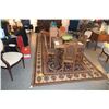 Image 2 : TABRIZ HAND KNOTTED WOOL PILE RUG, THE DARK BLUE FIELD W/SCROLLING FLORAL VINES & FLOWERS IN ROSE PI