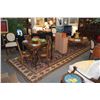 Image 4 : TABRIZ HAND KNOTTED WOOL PILE RUG, THE DARK BLUE FIELD W/SCROLLING FLORAL VINES & FLOWERS IN ROSE PI