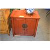 Image 1 : ANTIQUE CHINESE RED LACQUER SIDE CABINETS, LATE 19TH CENTURY (29" X 17 1/2" X 29")