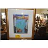 Image 1 : FRAMED WATERCOLOR, PASTEL & COLLAGE TITLED "MARINER"; SIGNED GEORGE WOOLLARD (22 1/4" X 26 1/2")