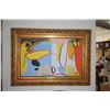Image 1 : FRAMED ABSTRACT PAINTING; SIGNED OJILE (TIMOTHY) '01 (41 3/4" X 30")