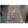 Image 2 : CHINESE HAND KNOTTED SILK PILE RUG, THE OFF-WHITE GROUND MIHRAB W/SUSPENDED LANTERN, FLOWER VASE & B