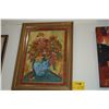 Image 1 : FRAMED FLORAL STILL LIFE ON BOARD; SIGNED GOLDBERG (18" X 24")