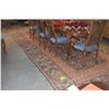 Image 2 : FEREGHAN HAND KNOTTED WOOL PILE CARPET, THE DEEP BLUE FIELD W/GEOMETRIC FLORAL PATTERNS IN ROSE RED,