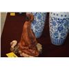 Image 8 : CHINESE LEATHER ART BY LIU MAO CHAN W/STAND & PLEXI CASE (13")