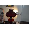 Image 2 : ALADDIN RED GLASS OIL LAMP