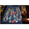 Image 1 : CRYSTAL, CORAL & JADE BEAD NECKLACES (3 PCS)