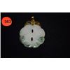 Image 2 : 14K CARVED JADE PENDANT, 2 CARP