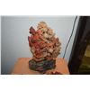 Image 2 : CHINESE SOAPSTONE FLORAL CARVING (10") & PISHA MYTHICAL ANIMALS (PAIR) (3 PCS)