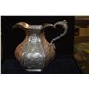 Image 2 : CONTINENTAL EUROPEAN SILVER HEXAGONAL WATER PITCHER, THE SIDES W/RESPUSSE & ENGRAVED LANDSCAPE SCENE