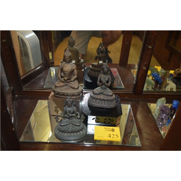 TIBETAN BRONZE MEDICINE BUDDHA & ADI BUDDHA'S (APPROX 8")