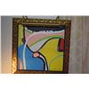 Image 2 : FRAMED ABSTRACT, "PINK ROAD"; SIGNED OJILE '04 (20" X 20")