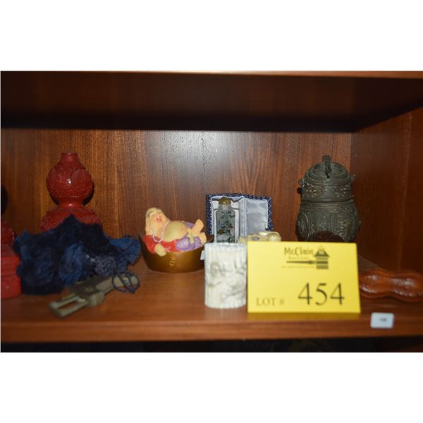 MIXED LOT: VASES, BOXES, FIGURES, SNUFF BOTTLE, ETC. (12 PCS)