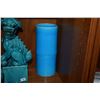 Image 2 : TURQUOISE BAMBOO VASES (PAIR), CHINESE GUARDIAN SHISHI LIONS (PAIR) & CHINESE CERAMIC VASE (5 PCS)