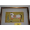 Image 2 : FRAMED INDIA PAINTING, HORSE (19 3/4" X 15 3/4")