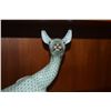 Image 2 : HEREND GLAZED PORCELAIN SCULPTURE OF A RECLINING DOE, THE DOE'S BODY PATTERNED IN GREEN, BASE MARKED