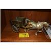Image 1 : VINTAGE SOLID BRASS HORSE & CART (16 1/2" X 9")