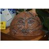 Image 2 : JAPANESE BLUE & WHITE PORCELAIN HIBACHI & STONEWARE FACE (2 PCS)